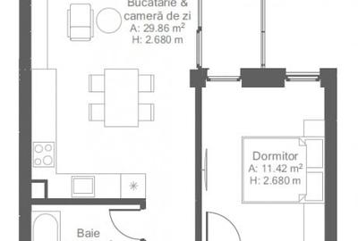 Apartament cu 2 camere decomandat în Cetății - 13