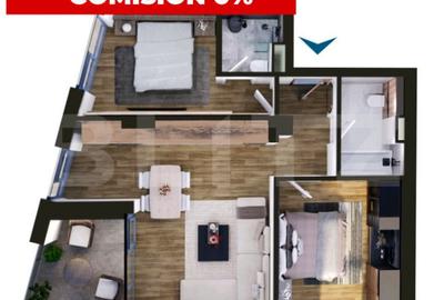 Apartament cu 3 camere semidecomandat în Torontalului - 1