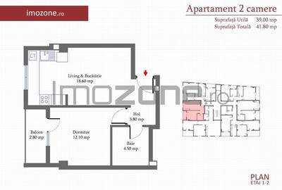 Ap 2 cam. 42 mp,  etaj 1, Militari langa METROU PACII, BLOC NOU, COMISION 0%, - 9
