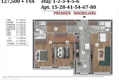 Apartament cu 3 camere în Central