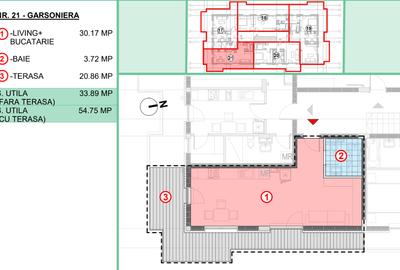 Garsonieră cu terasa, 57 mp - STRADA LEORDENI - - 6