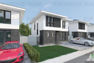 Vila moderna individuala cu 5 camere , 3 bai , Living open space, terasa,incalzi