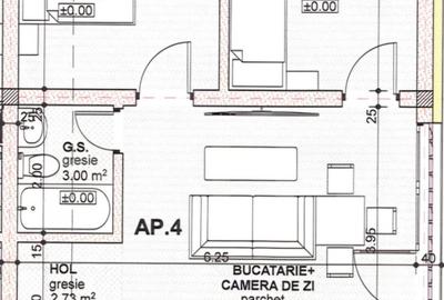 Apartament cu 3 camere, 1 bai, decomandat Calea Moldovei, s - 11