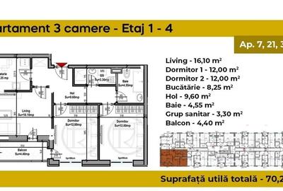 Apartament 3 Camere Sector 4 Zona Grand Arena 70.2Mp - 5
