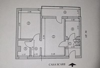 Apartament cu 2 camere semidecomandat în Micro 5 - 3