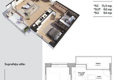 Apartament cu 2 camere semidecomandat în Aviației - 1