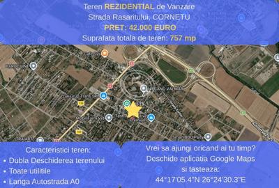 Teren Construcții intravilan de 757 mp, în Cornetu - 1