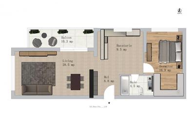 Apartament cu 2 camere decomandat în Metalurgiei - 2