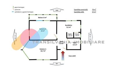 Apartament 57 m² utili in vila,zona Plevnei - 5