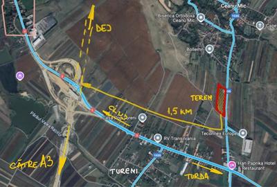 Proprietar vand teren pentru hale in Tureni (langa nod cu A3)