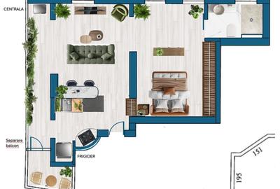 Apartament cu 2 camere decomandat în Beller - 21