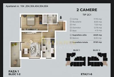 Apartament cu 2 camere decomandat în Central - 7