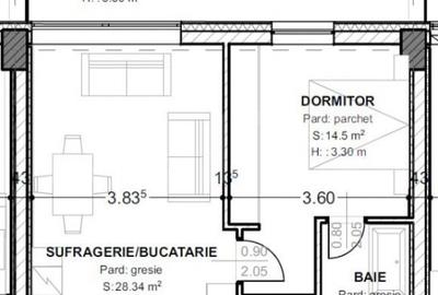Apartament cu 2 camere semidecomandat în Central