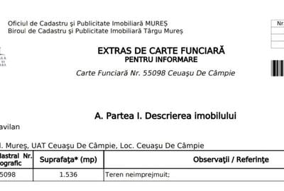Teren de 1536 mp, în Ceuaș - 2