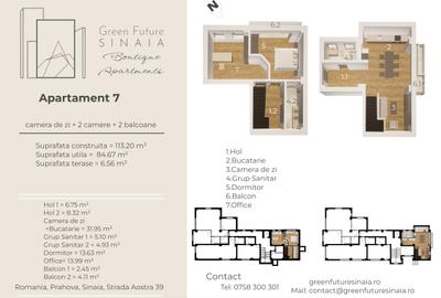 Apartament cu 3 camere semidecomandat în Furnica - 1