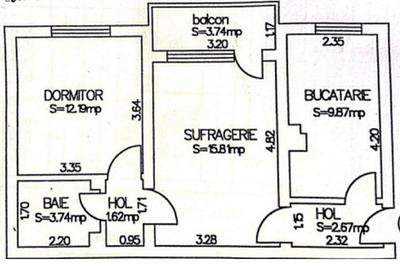 Apartament cu 2 camere semidecomandat în Tomis III - 15