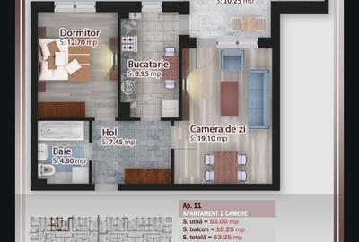 Apartament cu 2 camere în Titan