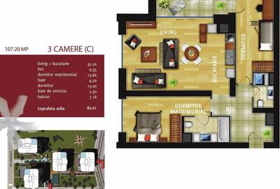 Apartament cu 3 camere decomandat în Dudești - 1