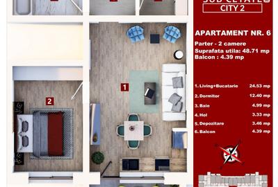 Apartament cu 2 camere semidecomandat în Sânpetru - 10