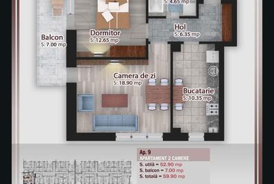 Apartament cu 2 camere decomandat în Theodor Pallady - 3