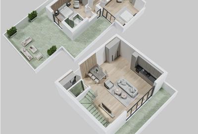 Penthouse cu 3 camere decomandat în Berceni