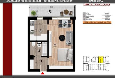 Garsonieră decomandată în Berceni - 2