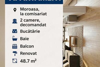 Apartament cu 2 camere semidecomandat în Central