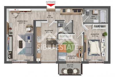 Apartament modern cu 3 camere, balcon si loc de parcare , Șelimbar - 12