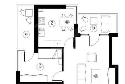 Penthouse cu 3 camere, imobil nou si modern, terasa 22 mp - 2