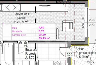 Apartament cu 1 camera + bucatarie inchisa, Soporului ap - 1