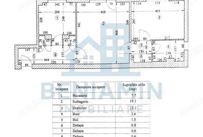 Apartament doua camere spatios Rovine etaj 1 cu centrala 54mp 1978 - 8