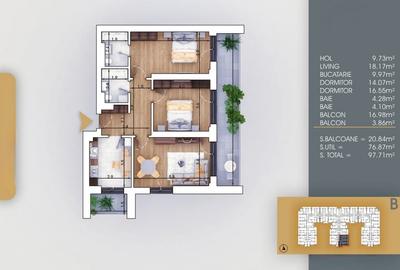 Apartament cu 3 camere decomandat în Theodor Pallady - 2