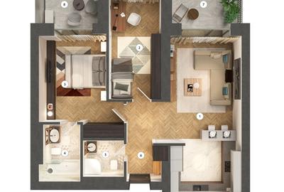 Apartament cu 3 camere decomandat în Pipera - 12