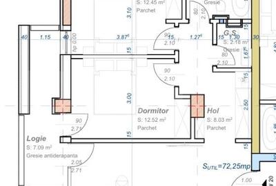 Apartament 3 camere, semidecomandat, 72 mp utili, zona Aradului Apartament 3 camere, semidecomandat, 72 mp utili, zona Aradului - 2
