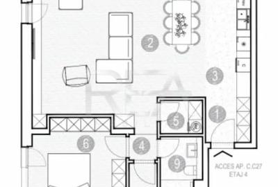 Apartament cu 3 camere semidecomandat în Grivița