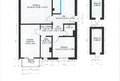 3 cam decomandat, Girocului , 2 bai,2 balcoane,  centrala proprie+2 boxe - 2