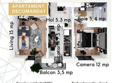 Apartament cu 2 camere decomandat în Ciurea