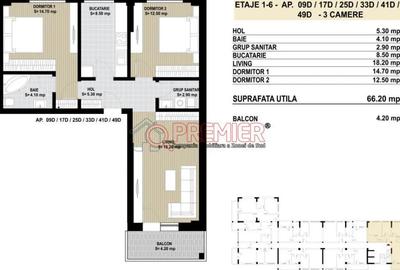 Apartament cu 3 camere decomandat în Central - 2