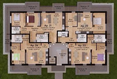 Apartament cu 3 camere decomandat în Micro 17 - 2