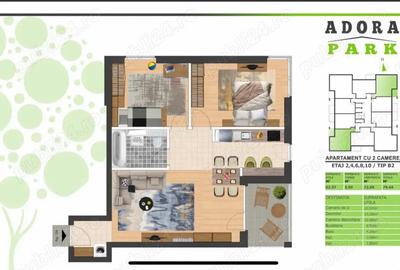 Apartament 3 camere Adora park cu terasa si parcare. fara comision Apartament 3 camere Adora park cu terasa si parcare. fara comision - 3