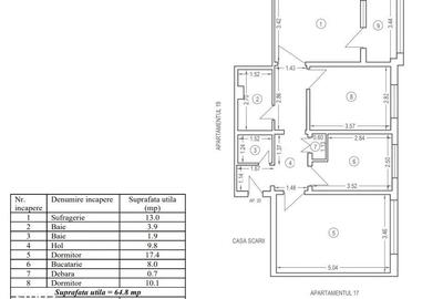Apartament cu 3 camere decomandat în Central