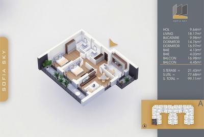 Apartament cu 3 camere semidecomandat în Theodor Pallady - 1