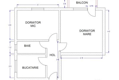 Apartament cu 2 camere decomandat în Progresul - 3