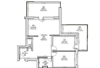 Apartament cu 3 camere semidecomandat în Zorilor