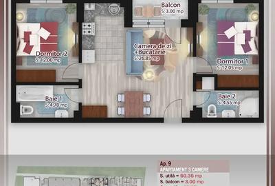 Apartament cu 3 camere decomandat în Theodor Pallady - 5