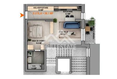 Garsoniera tip Studio cu balcon, finisata la cheie, parcare inclusa - 4