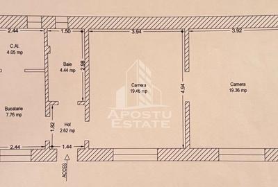 Apartament cu 2 camere nedecomandat, mobilat în Gării - 1