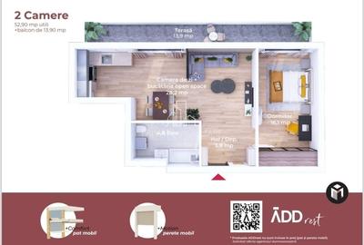 Apartament cu 2 camere decomandat în Est - 2