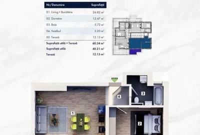 Apartament cu 2 camere decomandat în Mehala - 3