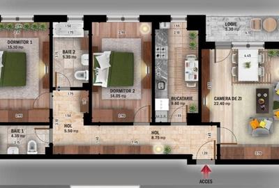 Apartament cu 3 camere decomandat în Theodor Pallady - 3